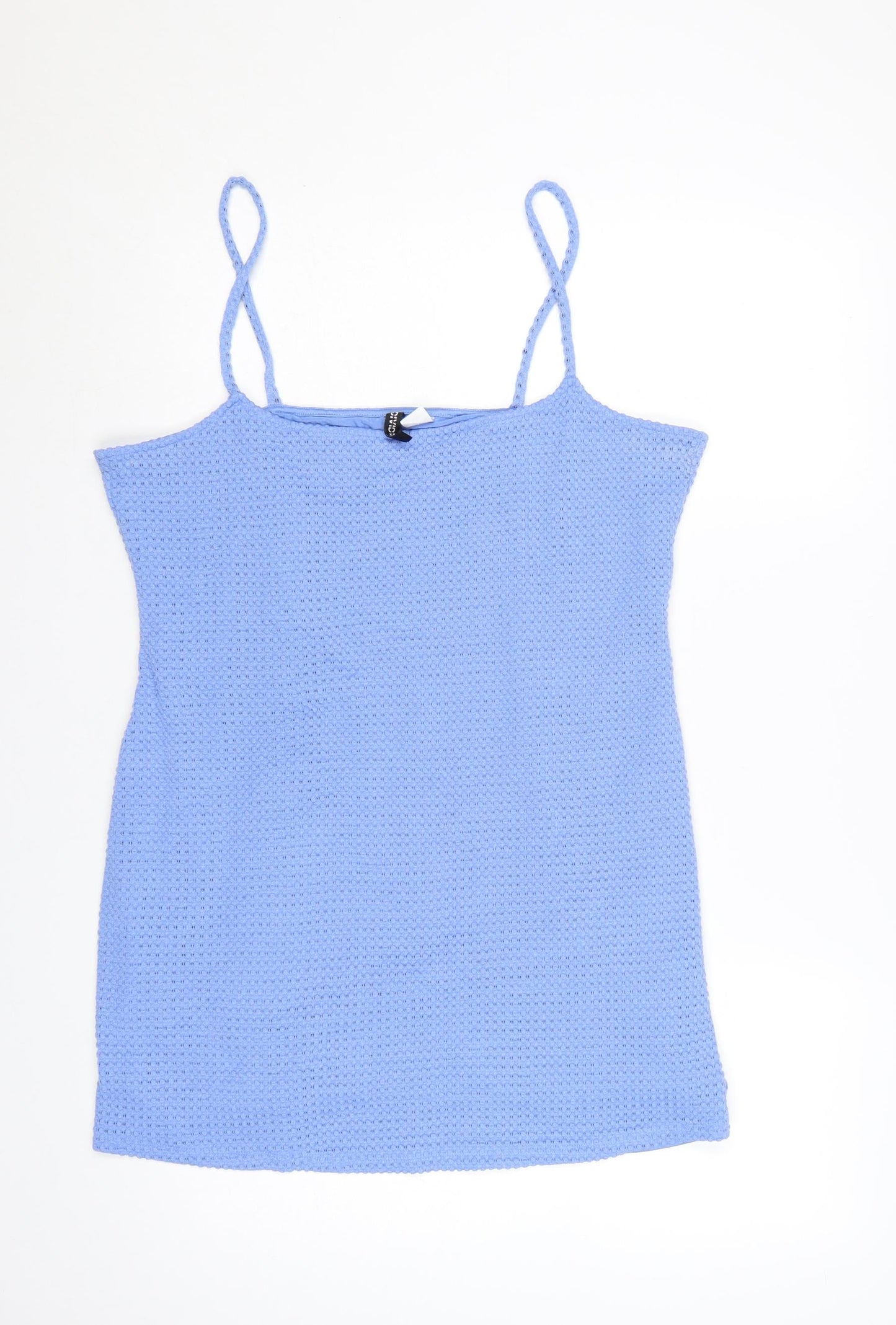 H&M Divided Women’s Blue Slip Dress Size 16 Stretch Knit