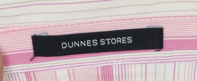 Dunnes Stores Women's Pink Striped Sleeveless Cotton Blouse Size 16