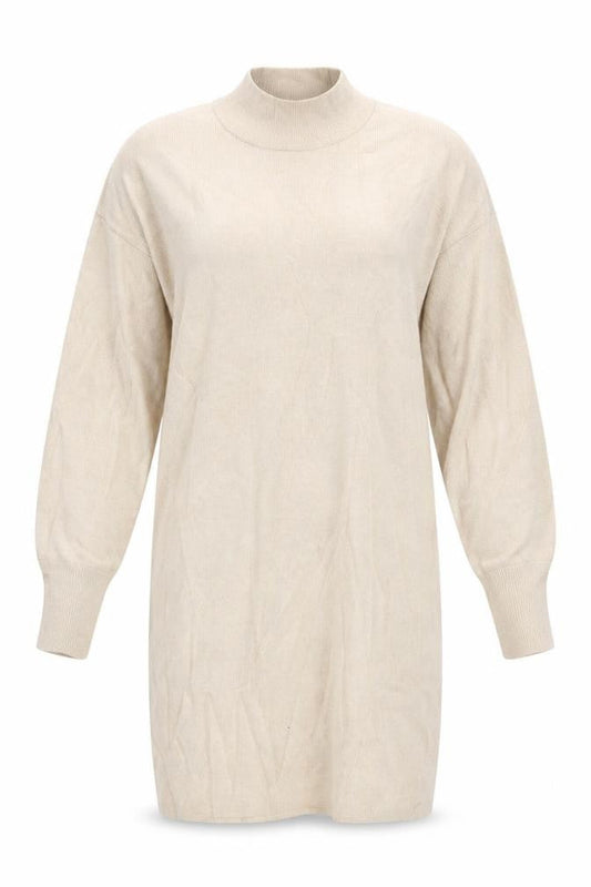Abercrombie & Fitch Women Beige Small Knit High Neck Jumper Dress