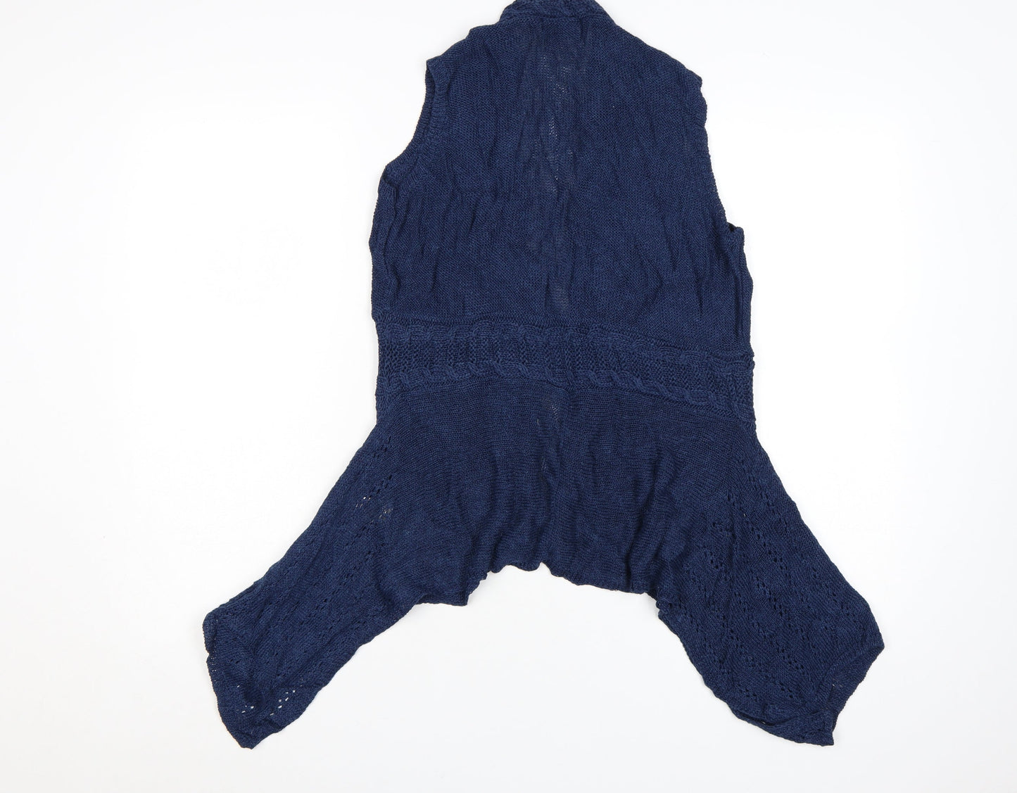 Marks & Spencer Indigo Blue Linen Knit Women's Size 14 Sleeveless Vest