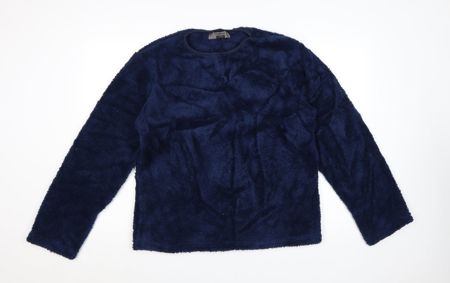 Hudson Bay Women Blue Fleece Long Sleeve Pyjama Top Size L
