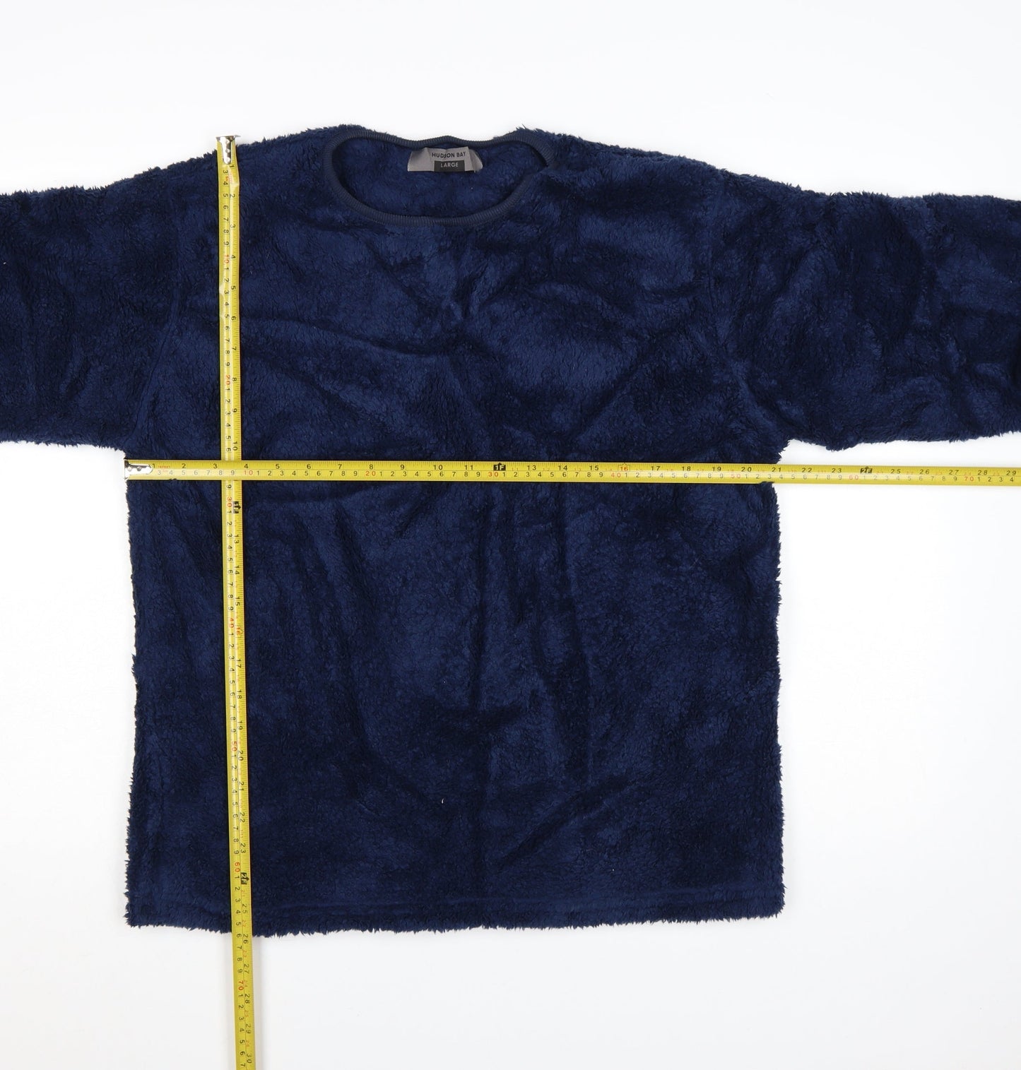 Hudson Bay Women Blue Fleece Long Sleeve Pyjama Top Size L