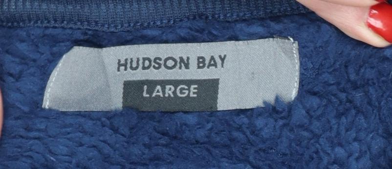Hudson Bay Women Blue Fleece Long Sleeve Pyjama Top Size L