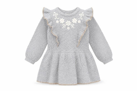 Cynthia Rowley Girls Grey Knit Ruffle A-Line Dress 2-3 Years