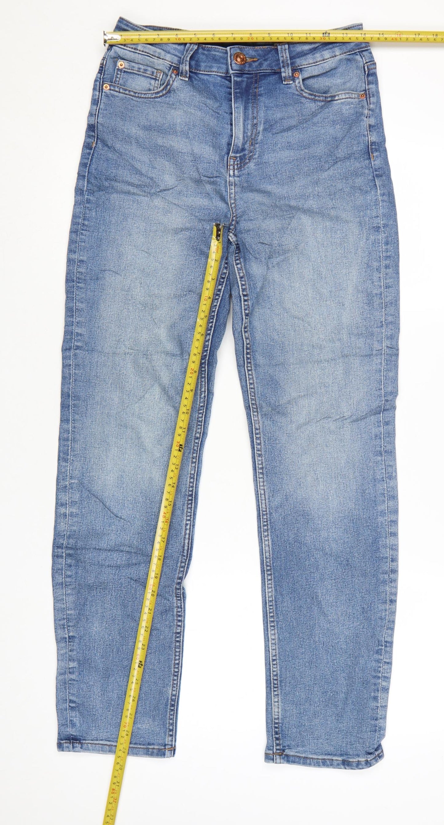 Marks and Spencer Womens Blue Straight Leg Jeans Size 10 Regular