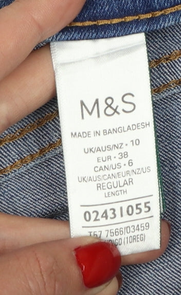 Marks and Spencer Womens Blue Straight Leg Jeans Size 10 Regular