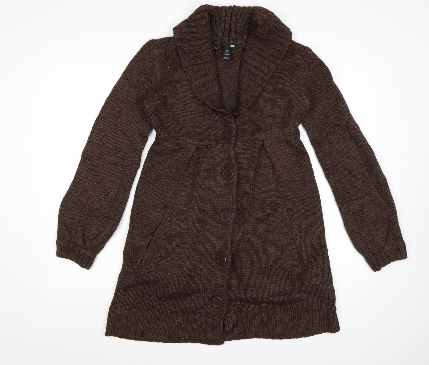 H&M Women’s Brown Long Sleeve Chunky Knit Cardigan Size S