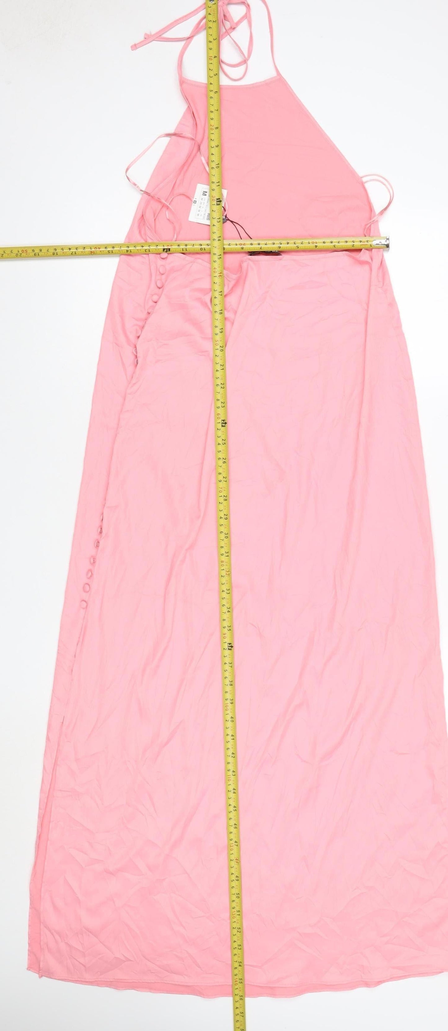 Zara Women’s Pink Halter Neck Long Satin Slip Dress M