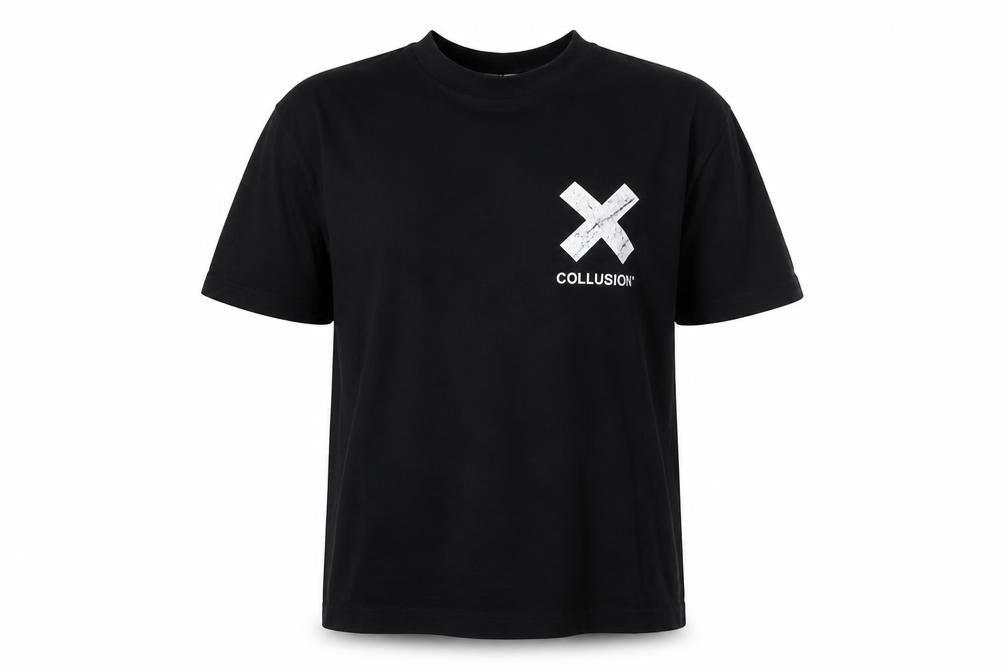 Collusion Women's Black XS Relaxed Fit Short Sleeve Cotton T-Shirt