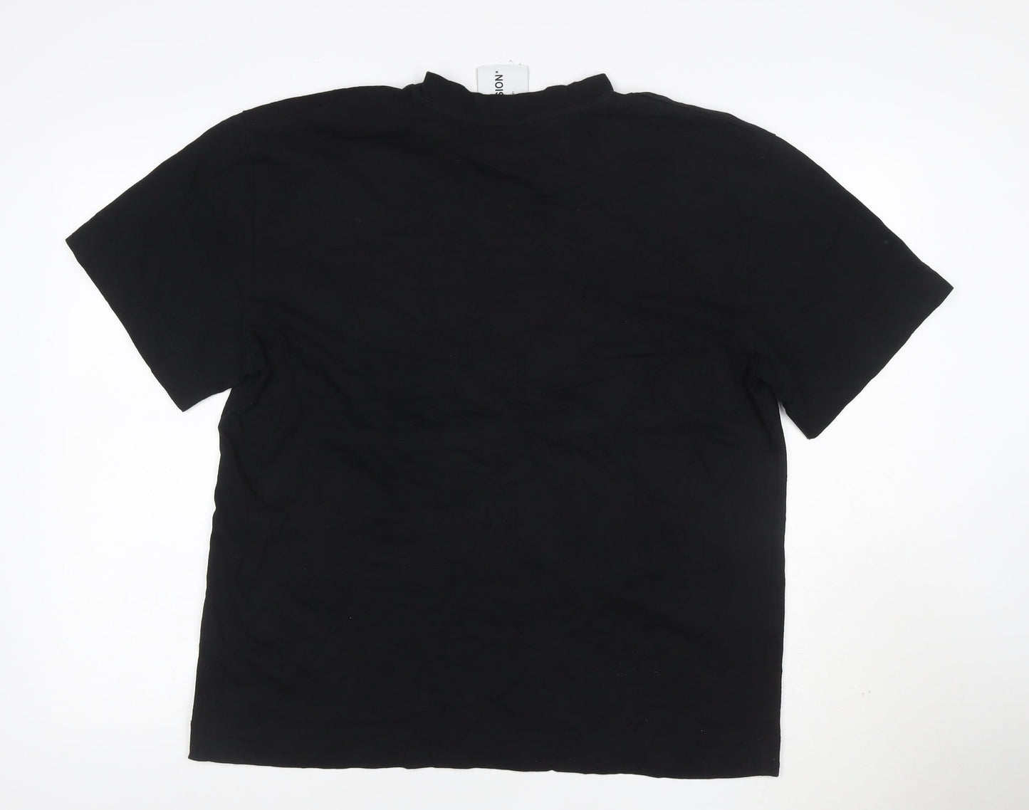 Collusion Women's Black XS Relaxed Fit Short Sleeve Cotton T-Shirt