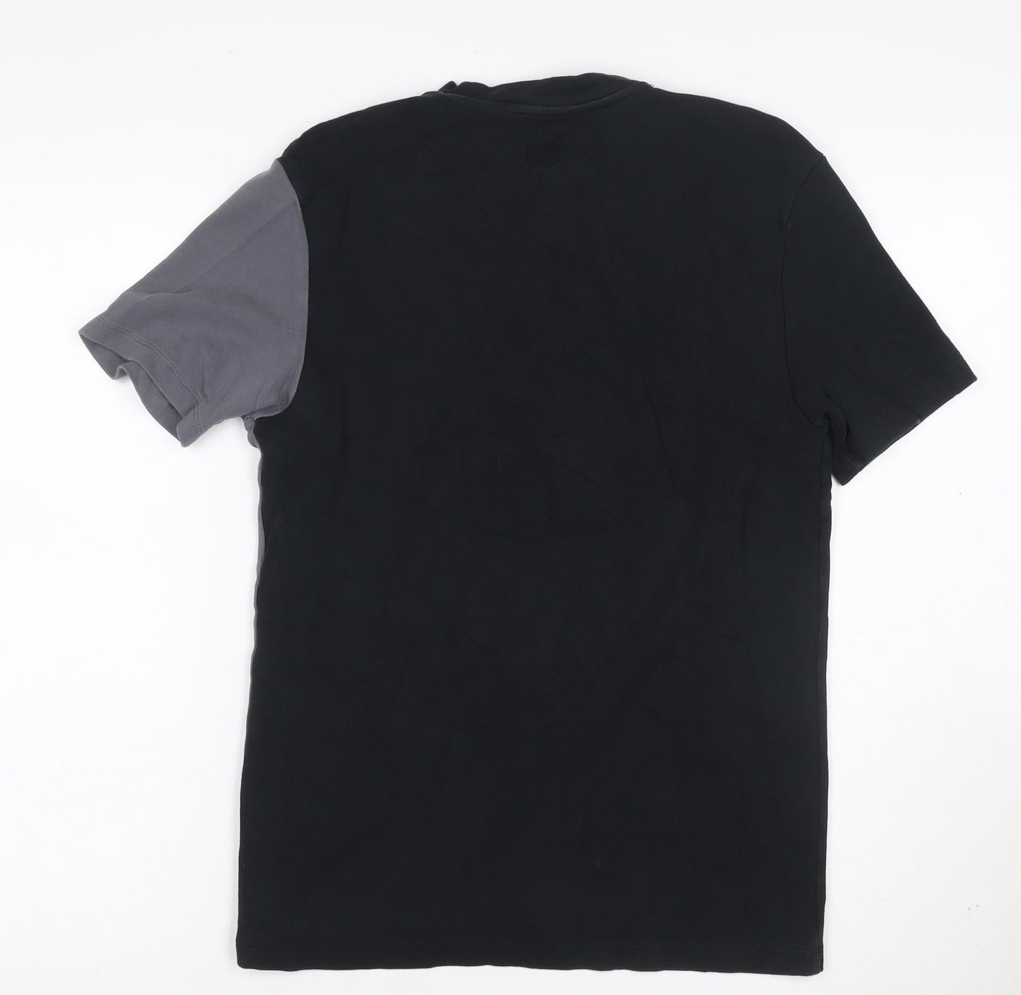 River Island Mens Black Colourblock Paris T-Shirt Size S