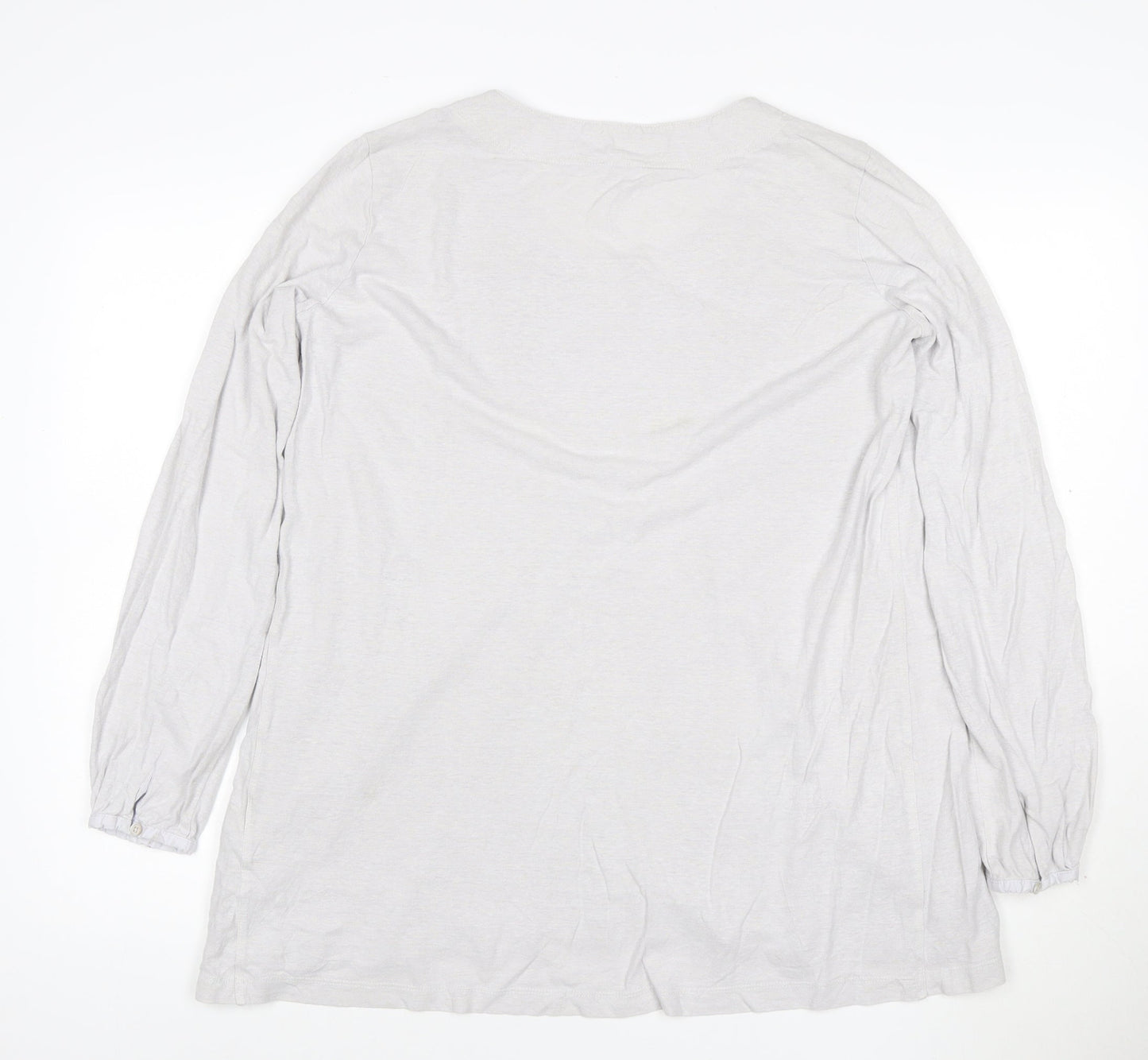 Poetry Womens Ivory Long Sleeve Button Tunic Blouse Size 10