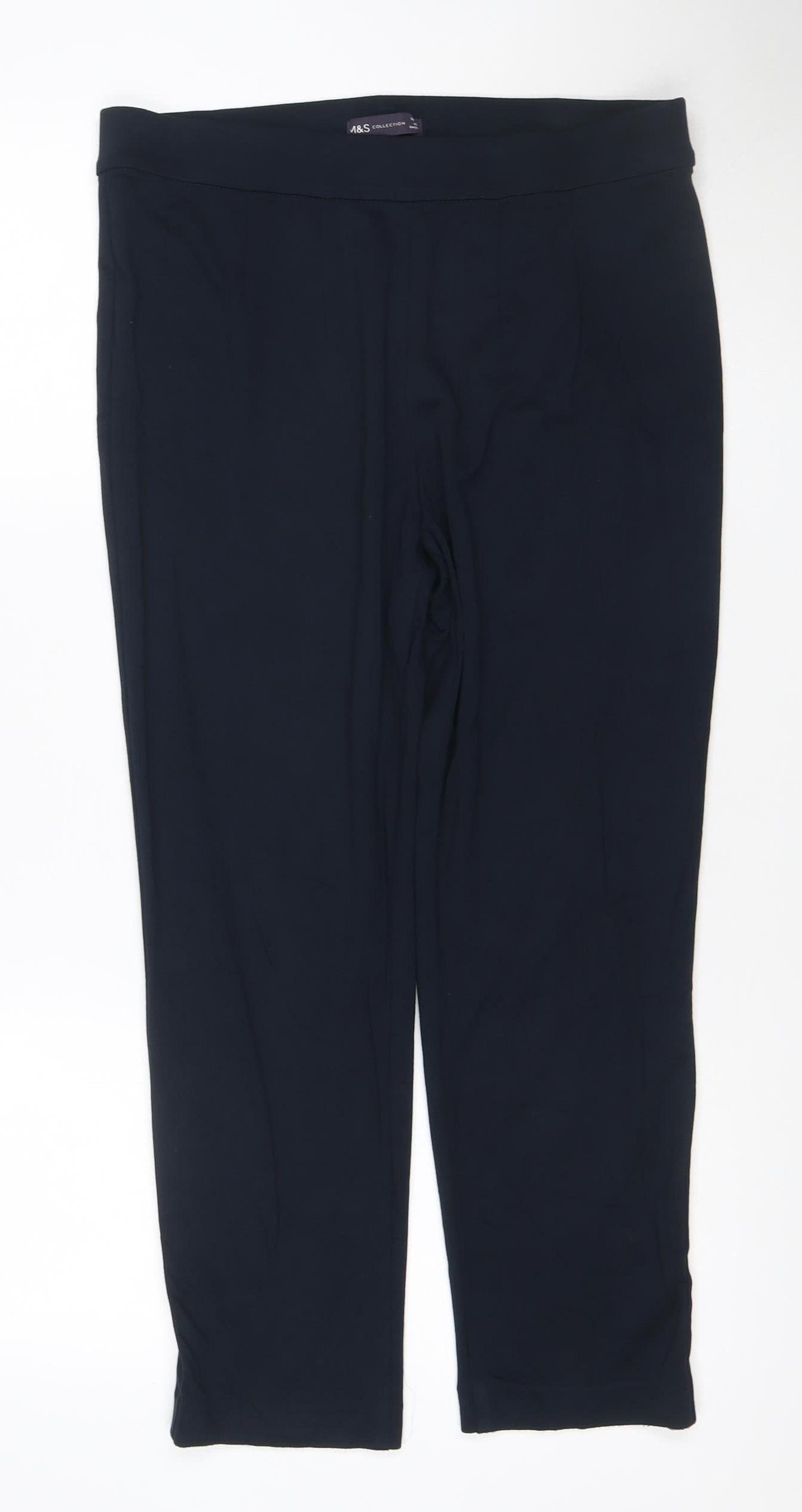 Marks and Spencer Womens Black Size 14 Jersey Leggings Short Length