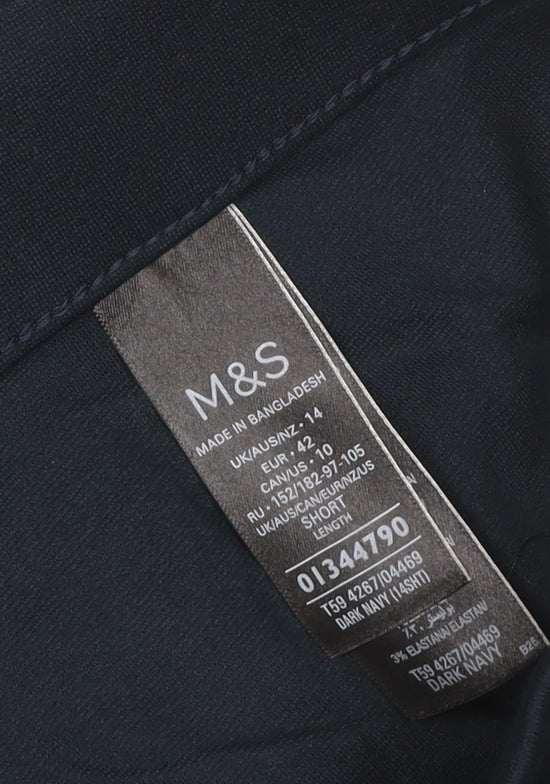 Marks and Spencer Womens Black Size 14 Jersey Leggings Short Length