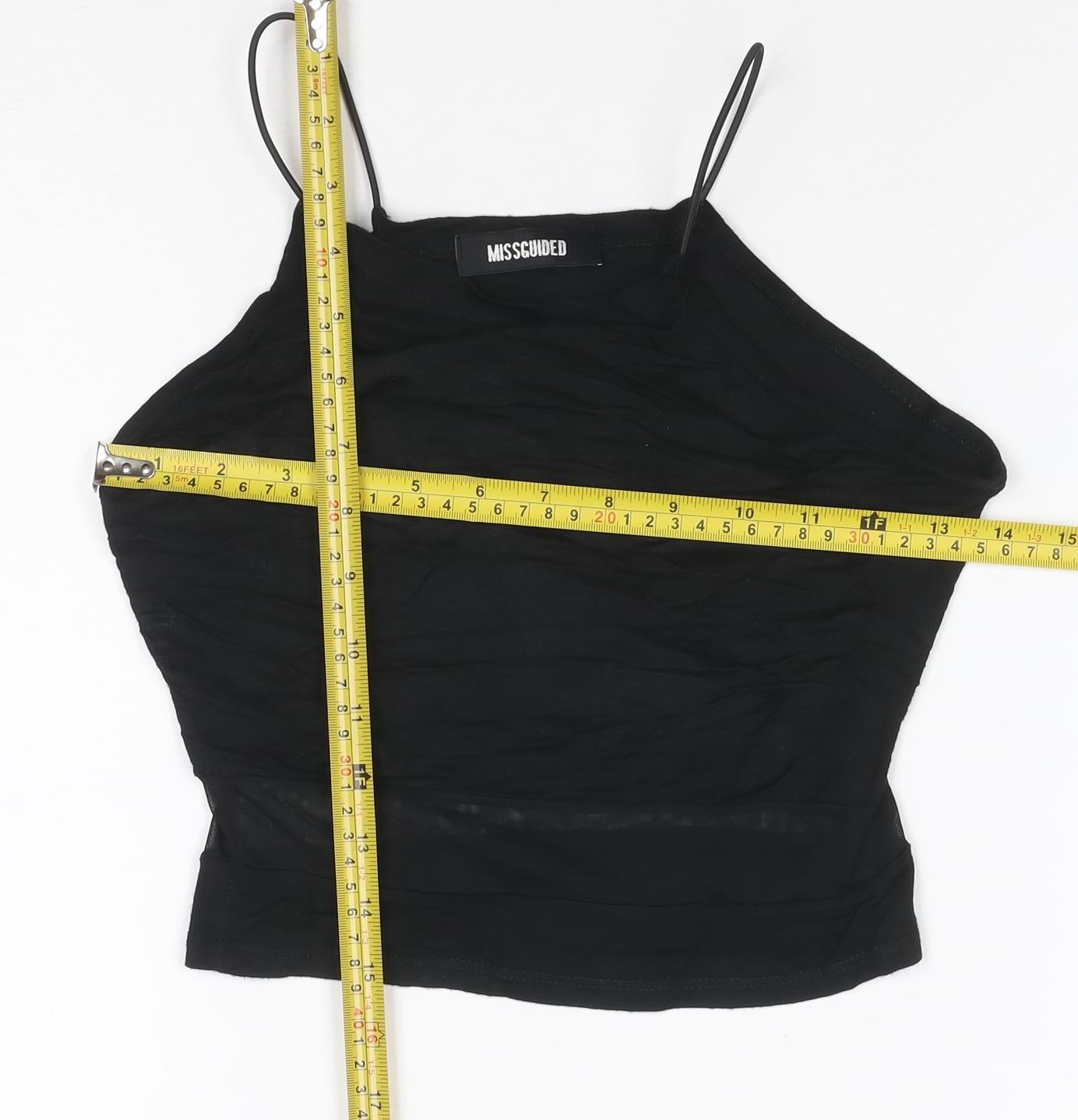 Missguided Women's Black Halter Camisole Crop Top Size 6