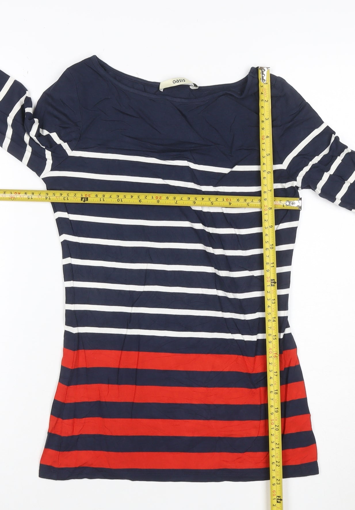 Oasis Women’s Multicoloured Striped Long Sleeve Jersey Top S