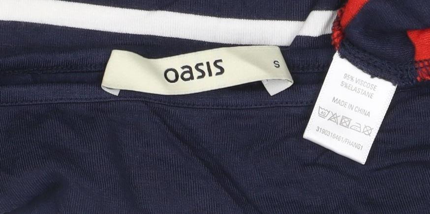 Oasis Women’s Multicoloured Striped Long Sleeve Jersey Top S