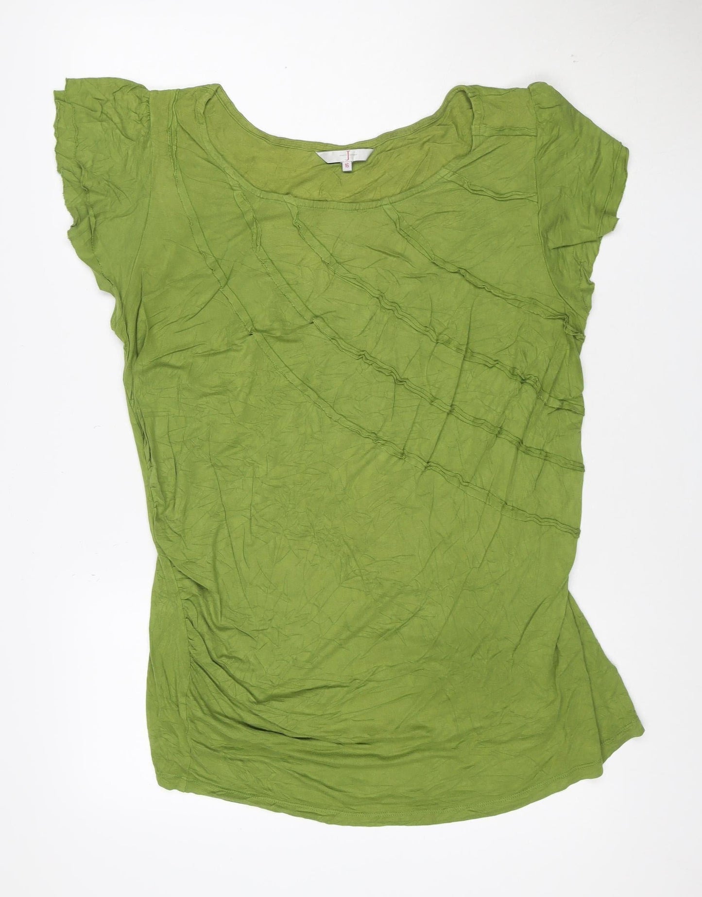 Jasper Conran Women Green Size 16 Viscose Stretch T-Shirt