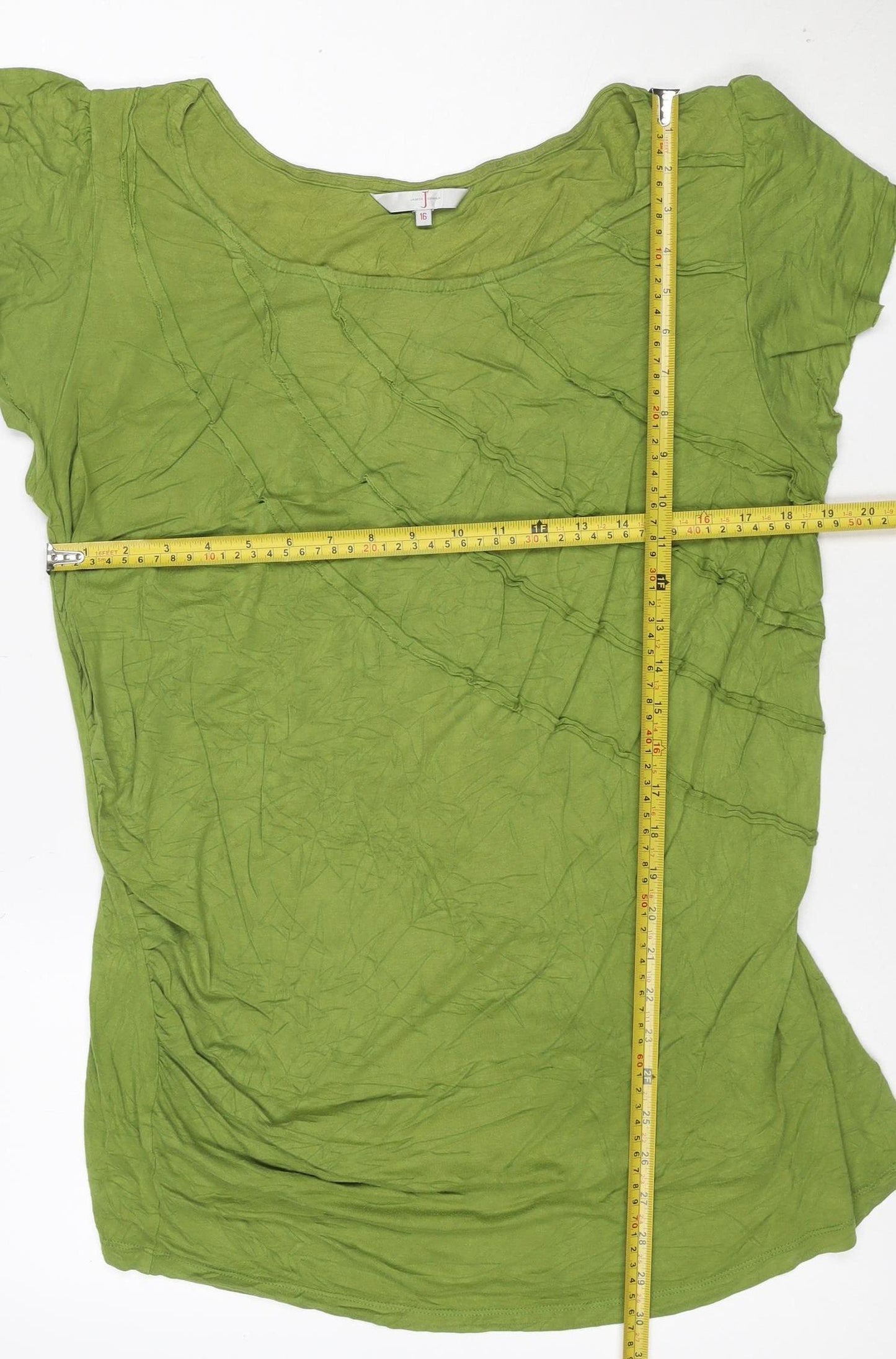 Jasper Conran Women Green Size 16 Viscose Stretch T-Shirt