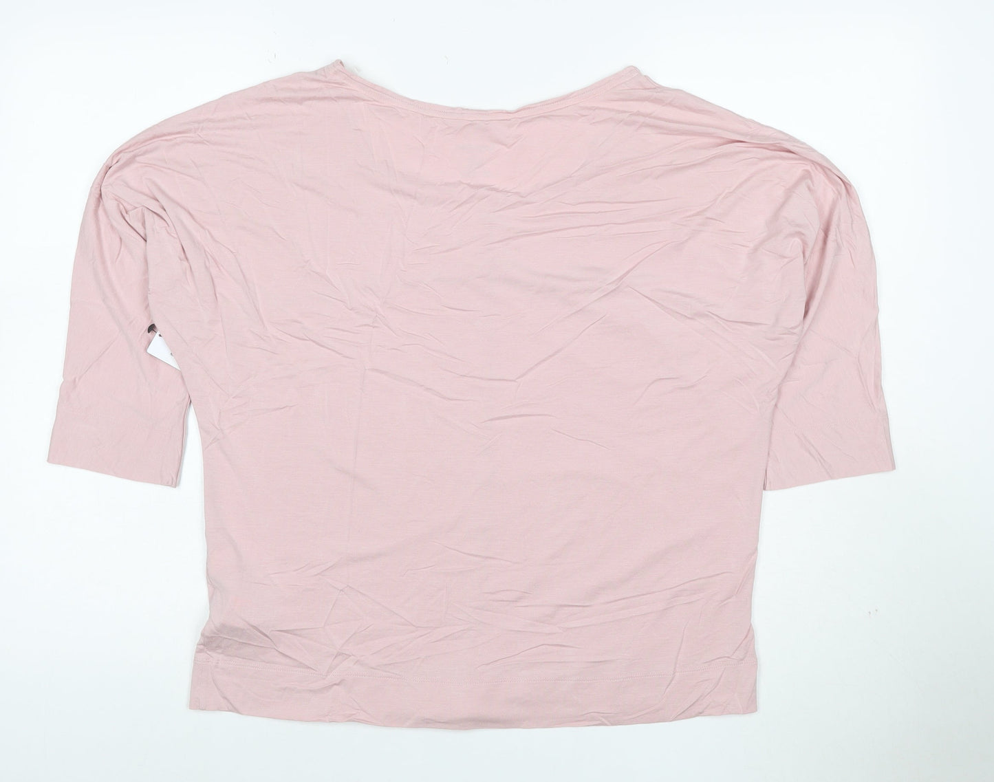 Calvin Klein Women Pink Relaxed 3/4 Sleeve Modal T-Shirt L