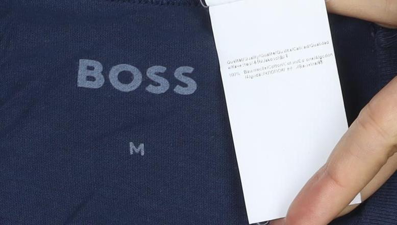 HUGO BOSS Men's Navy Blue Cotton Crew Neck Short Sleeve T-Shirt M