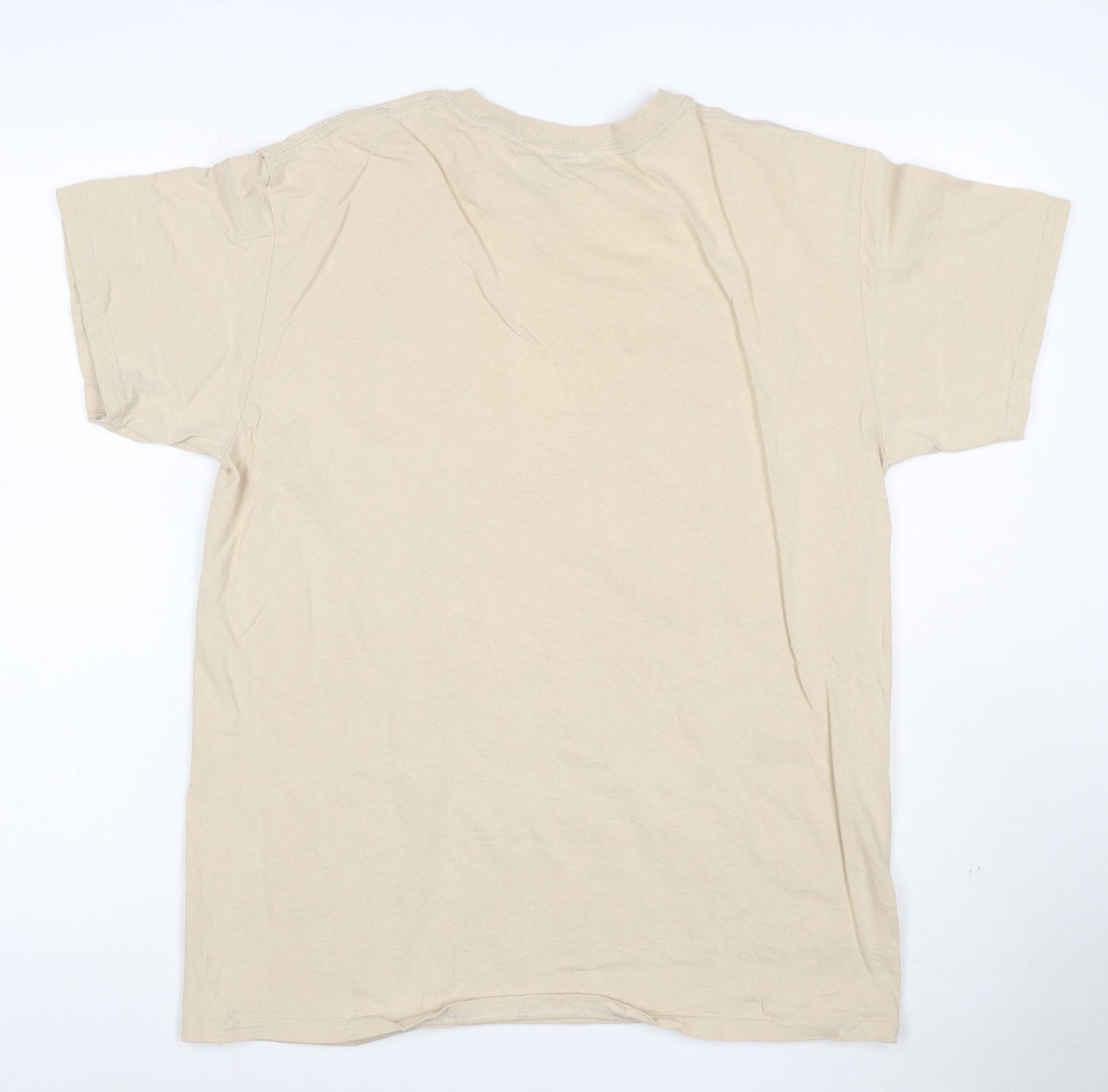 HNR LDN Men Beige Wild West Rodeo Graphic Cotton T-Shirt Size S
