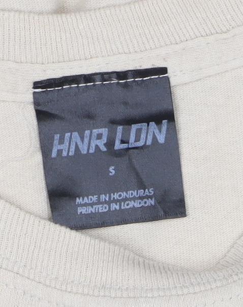 HNR LDN Men Beige Wild West Rodeo Graphic Cotton T-Shirt Size S
