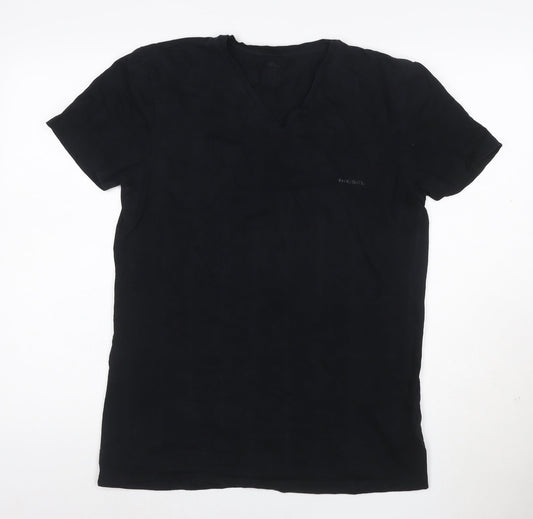 Diesel Men’s Black V-Neck Slim Fit Short Sleeve T-Shirt Size S