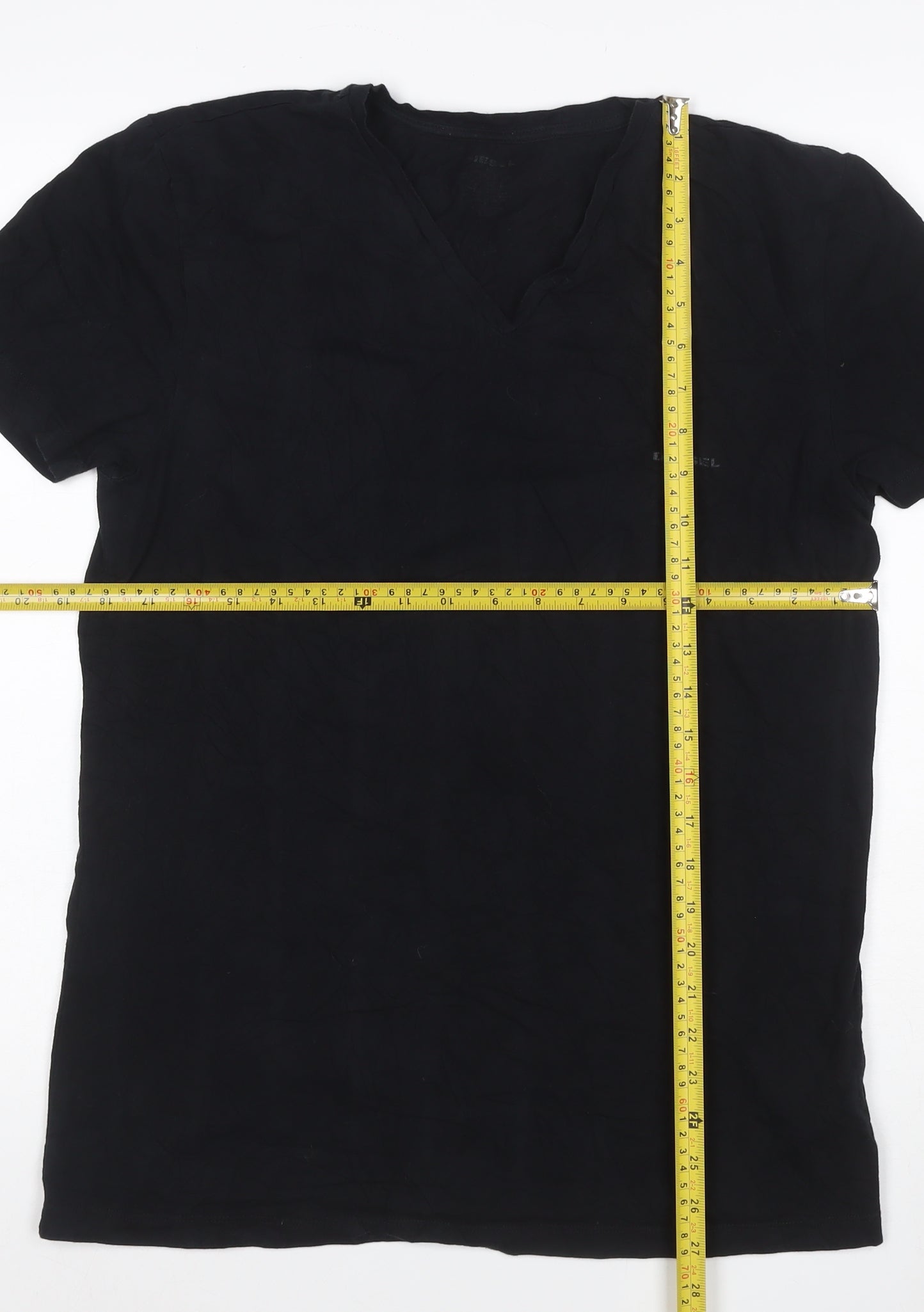 Diesel Men’s Black V-Neck Slim Fit Short Sleeve T-Shirt Size S
