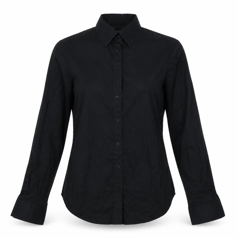 Zara Basic Women's Black Long Sleeve Button-Up Shirt M