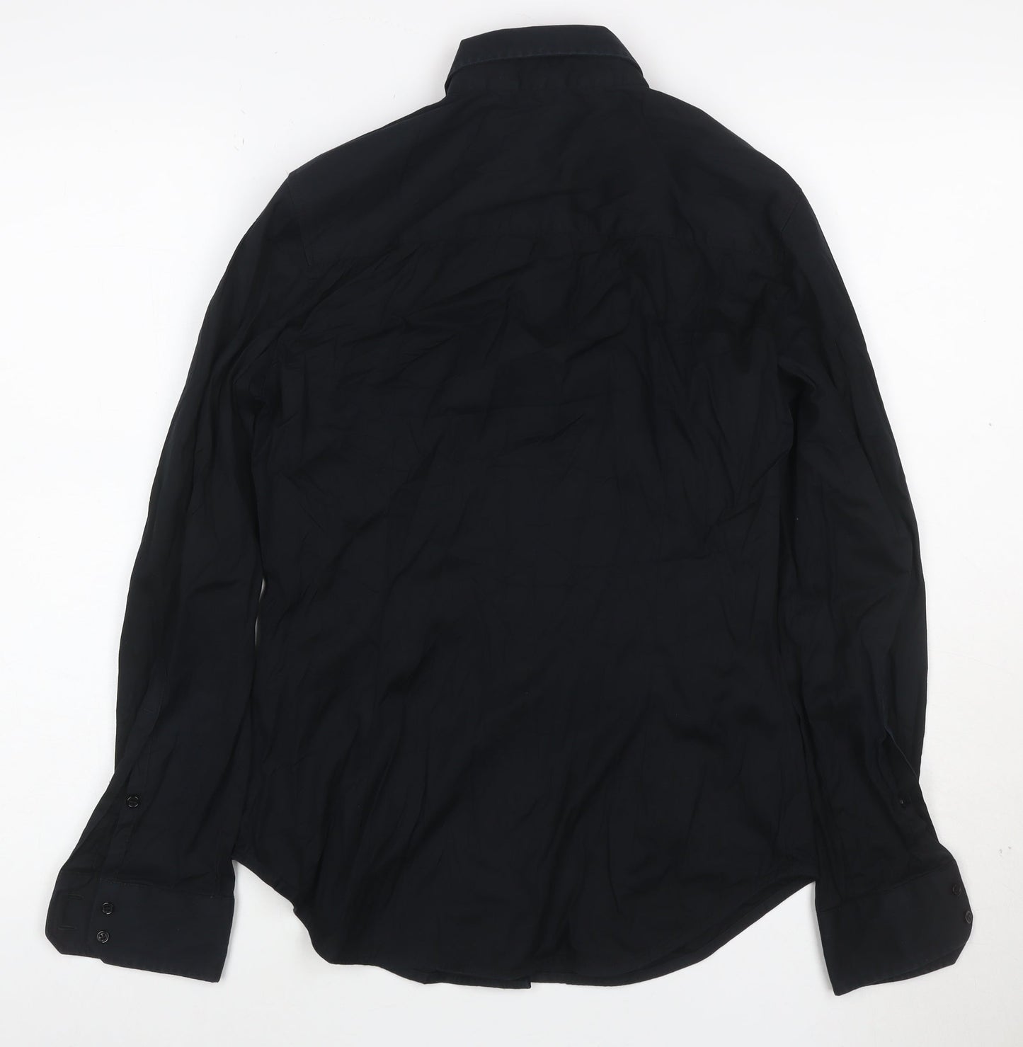 Zara Basic Women's Black Long Sleeve Button-Up Shirt M
