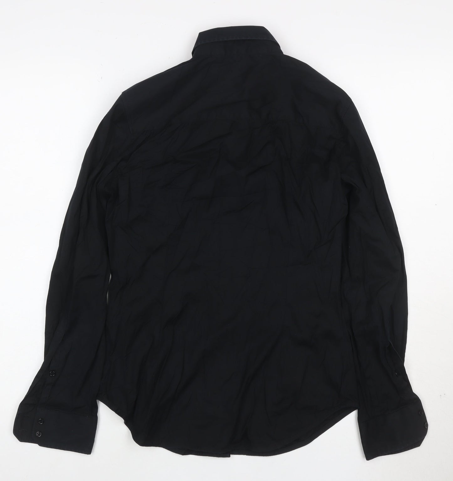 Zara Basic Women's Black Long Sleeve Button-Up Shirt M