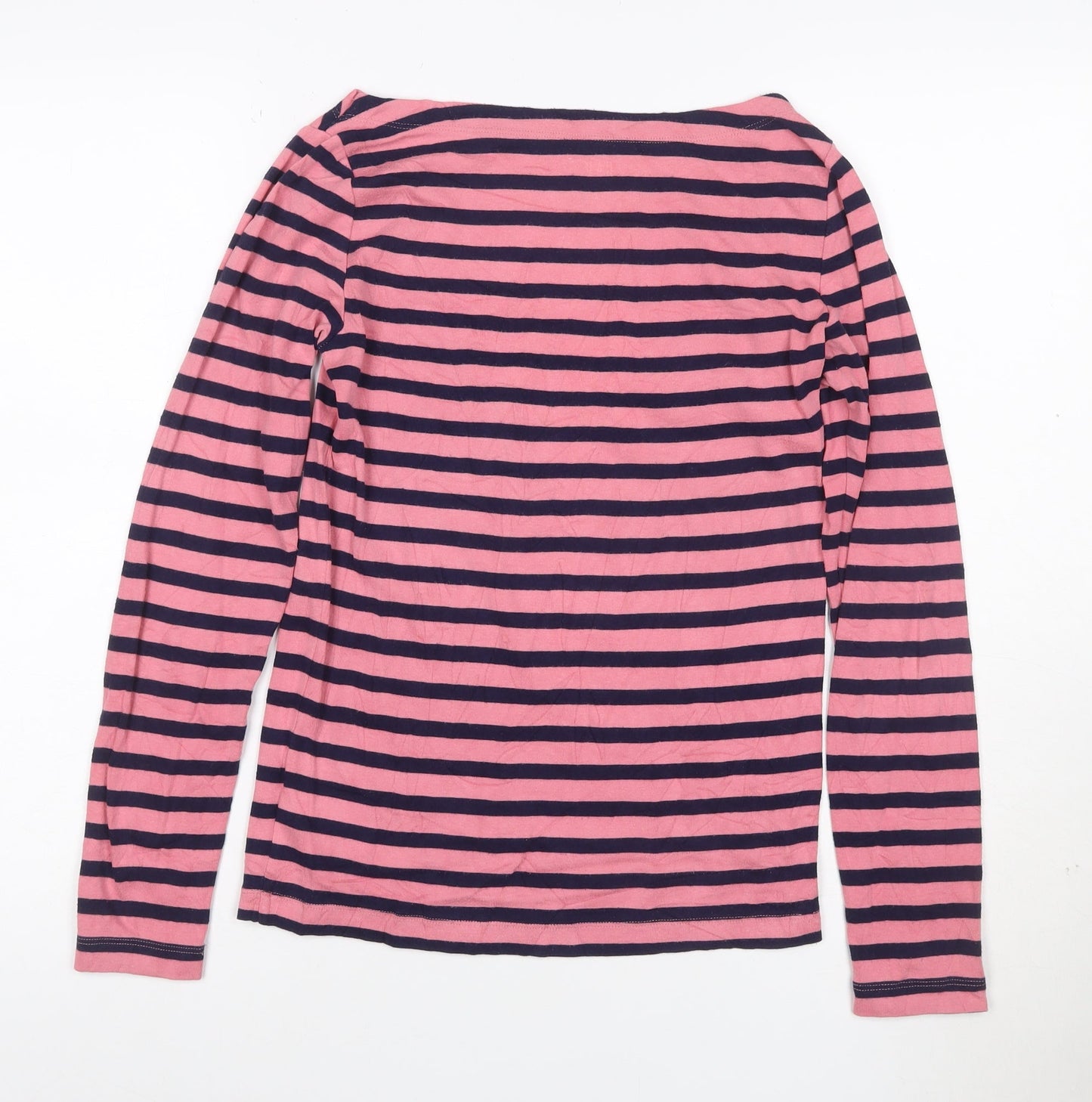 GAP Women’s Pink Striped Long Sleeve Petite Cotton T-Shirt S