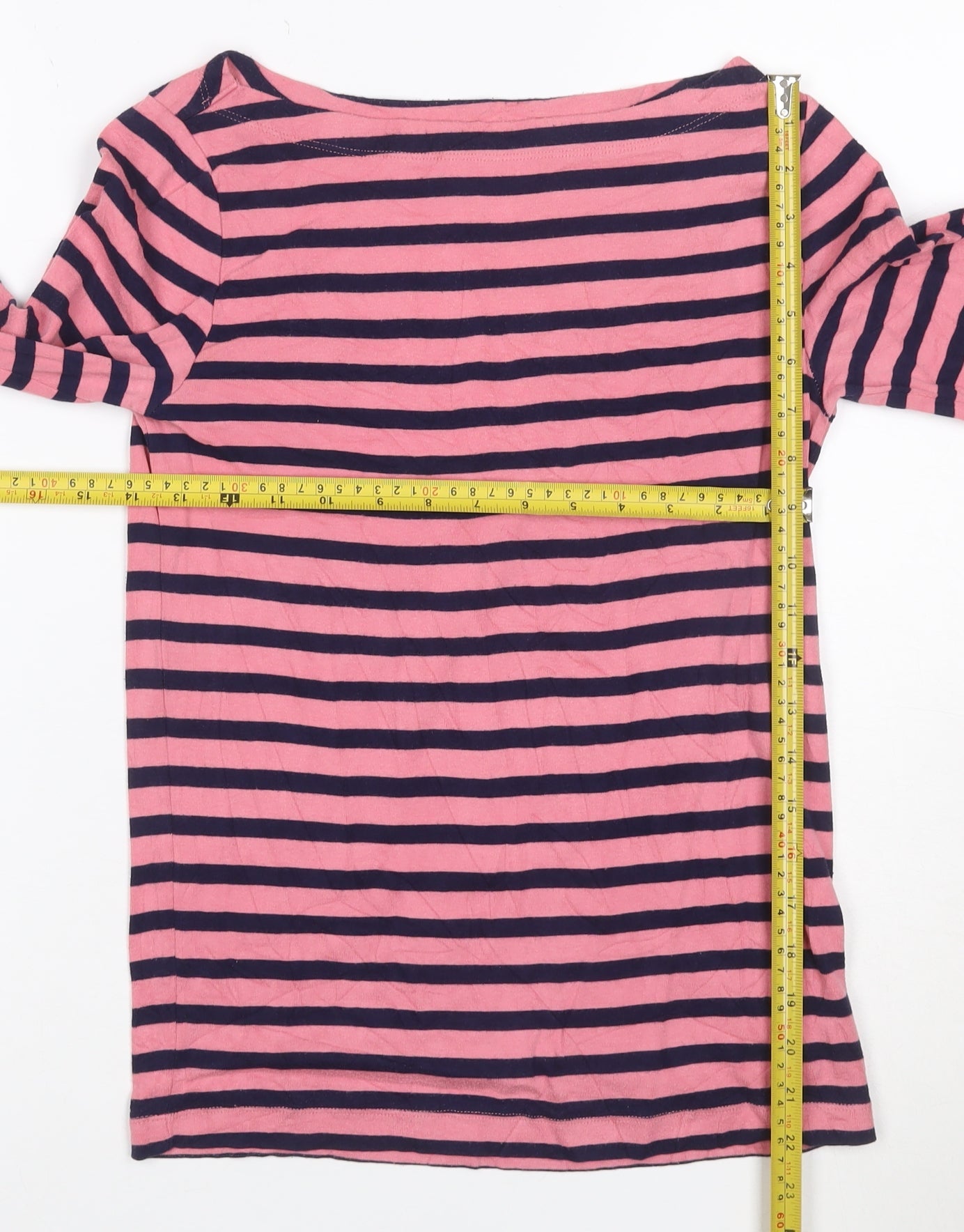 GAP Women’s Pink Striped Long Sleeve Petite Cotton T-Shirt S