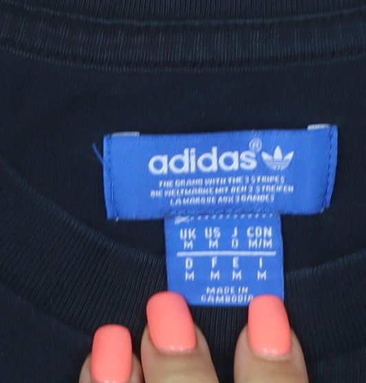Adidas Mens Black Crew Neck Short Sleeve Cotton T-Shirt M