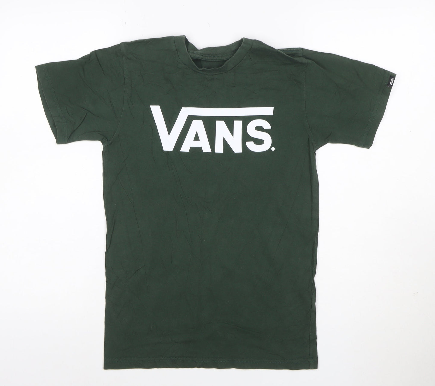 Vans Men's Green XS Graphic Logo Cotton Crew Neck T-Shirt