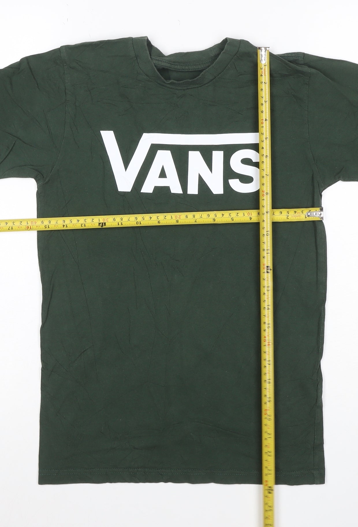 Vans Men's Green XS Graphic Logo Cotton Crew Neck T-Shirt