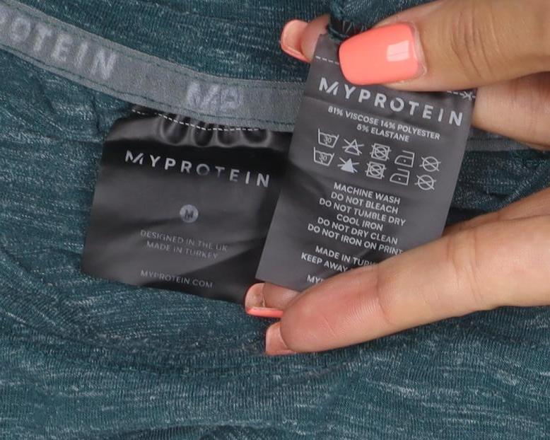 MyProtein Men's Blue Green Short Sleeve Athletic T-Shirt Size M