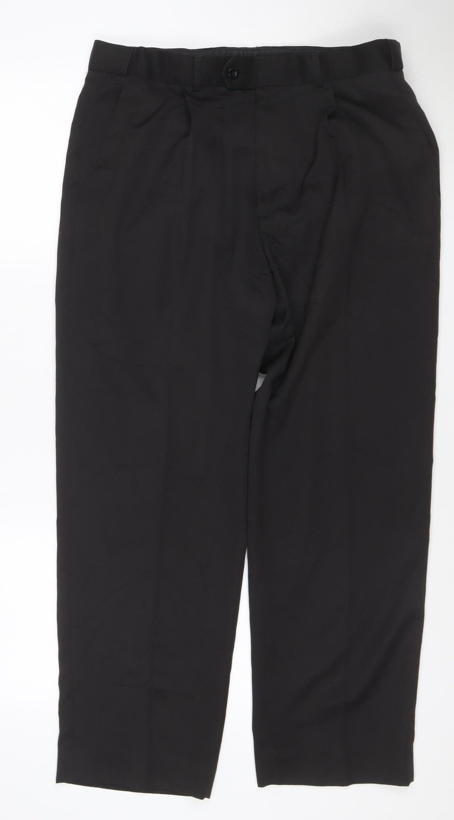 Debenhams Men's Black 34 Short Polyester Dress Pants Trousers