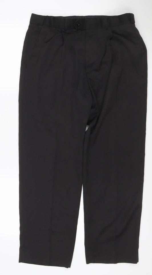 Debenhams Men's Black 34 Short Polyester Dress Pants Trousers