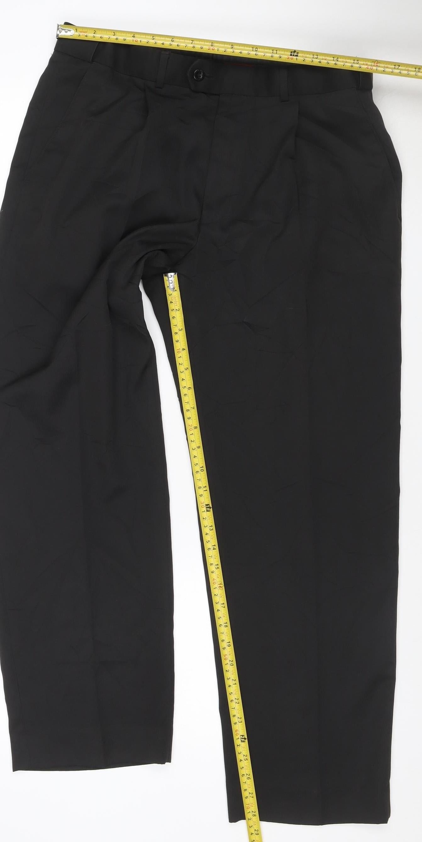 Debenhams Men's Black 34 Short Polyester Dress Pants Trousers