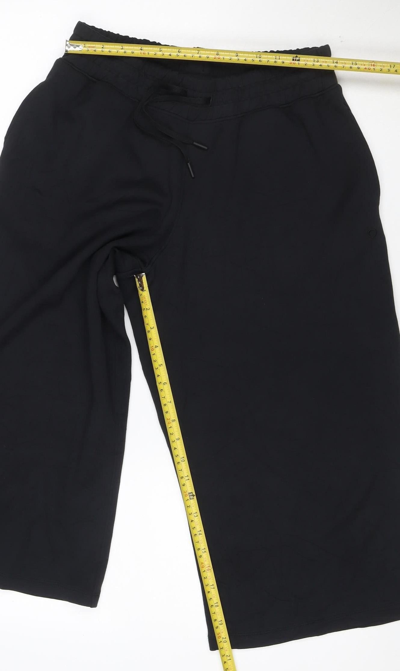 Marks and Spencer Goodmove Women's Black Size 12 Wide-Leg Activewear Trousers