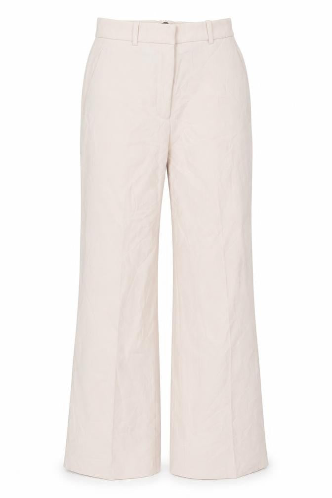 Zara Women's Beige XS Wide-Leg Trousers Polyester Viscose Blend