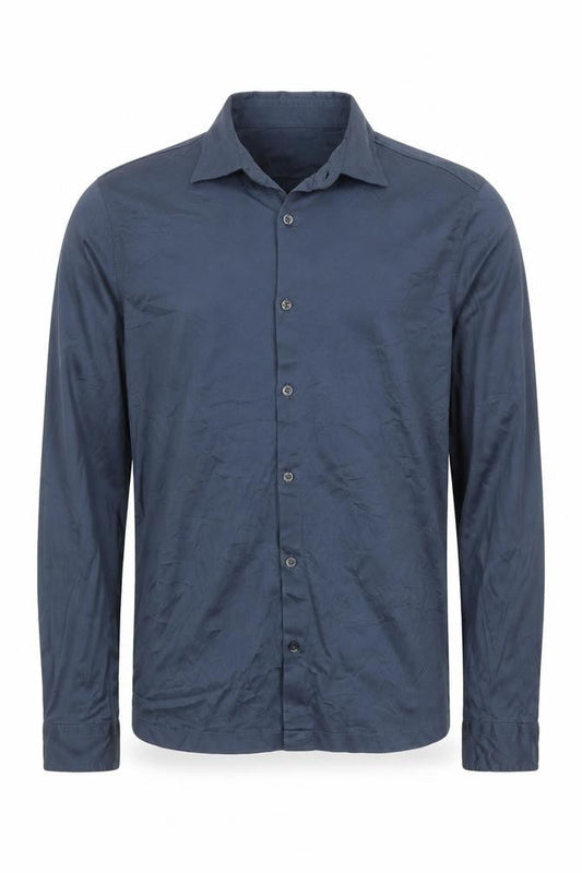Reiss Mens Blue Slim Fit Cotton Long Sleeve Button-Up Shirt Size S