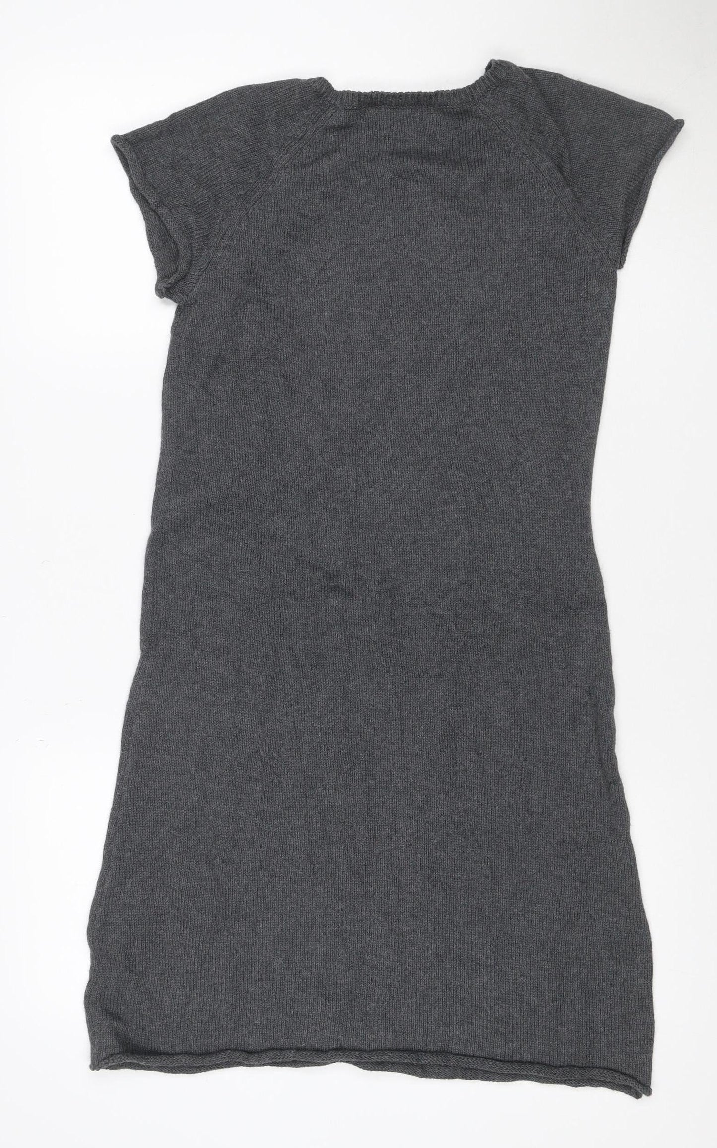 Hush Women Grey S/M Short Sleeve Knit Jumper Dress
