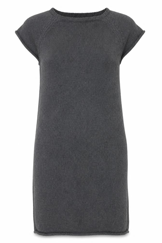 Hush Women Grey S/M Short Sleeve Knit Jumper Dress