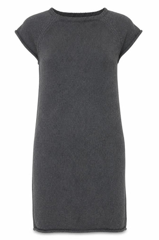 Hush Women Grey S/M Short Sleeve Knit Jumper Dress