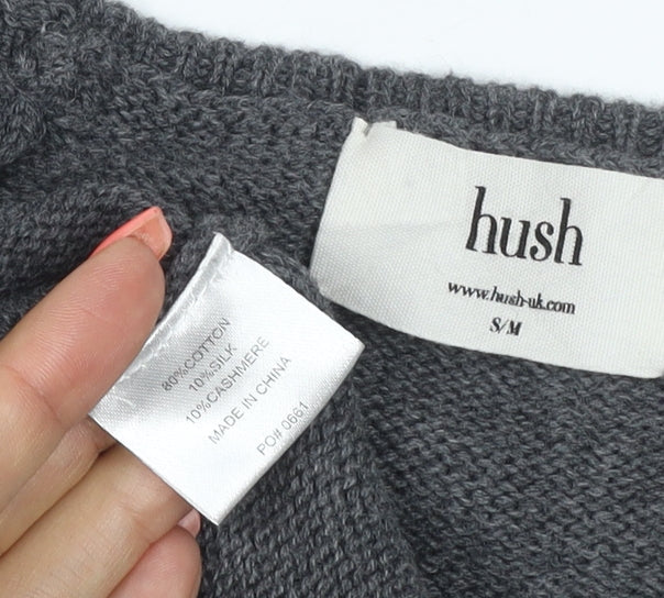 Hush Women Grey S/M Short Sleeve Knit Jumper Dress