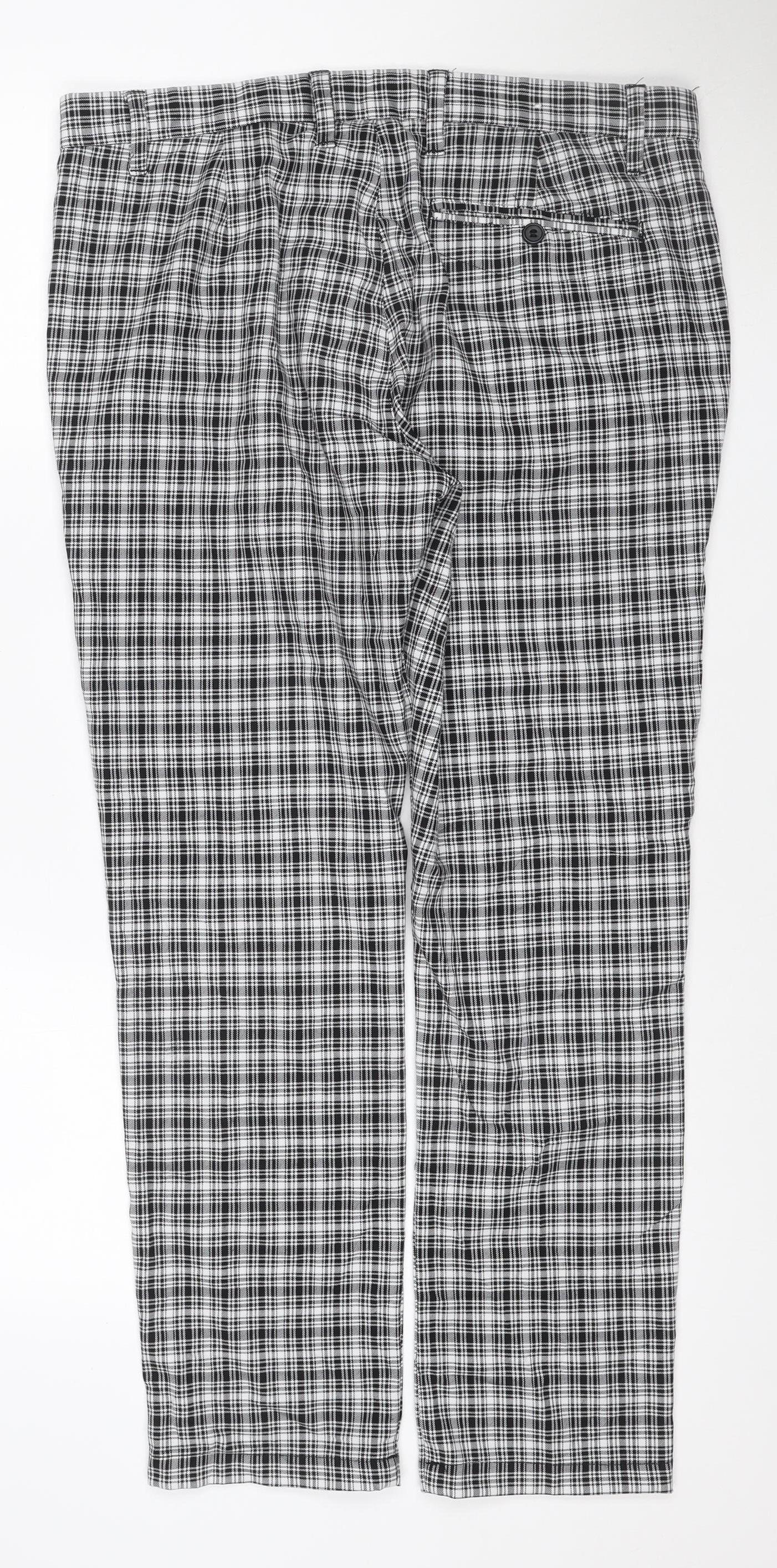 Topman Men's Black Check Skinny Trousers W34 L30
