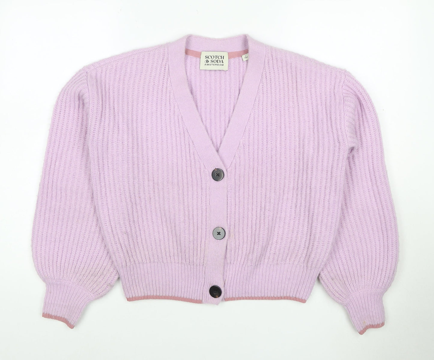 Scotch & Soda Women’s Lilac V-Neck Chunky Knit Cardigan Size S